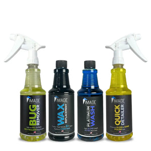 16oz Sample kit includes; Wax Replacement, Platinum Wash, Quick Detailer, and Bug Remover. A fantastic starter kit to keep your car/truck/RV/boat/ORV clean and protected.