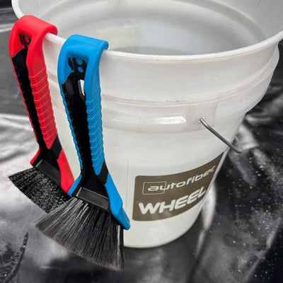 Handheld Brush For Tire/Carpet Cleaning Hanging On Bucket