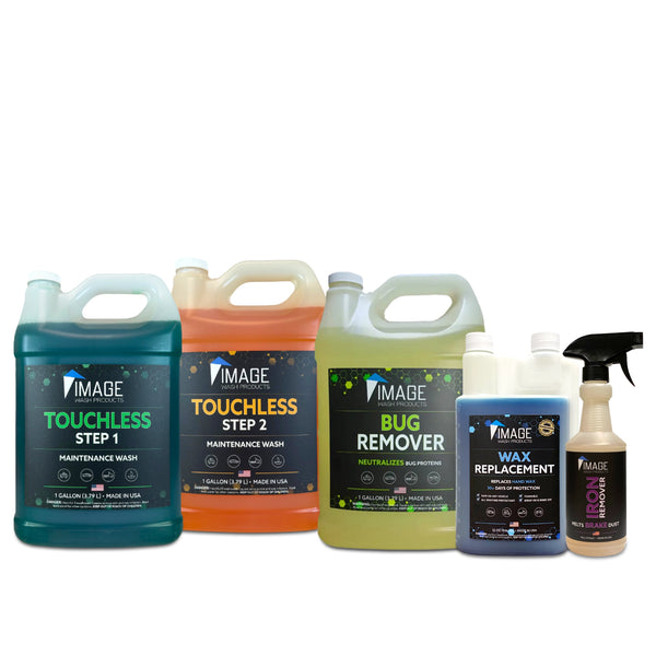 Kit including gallons of Touchless 1 and 2, 32oz Wax Replacement and 16oz Iron Remover