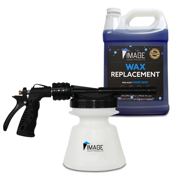 1 gallon bottle of Image Wash Products Wax Replacement with garden hose foam cannon