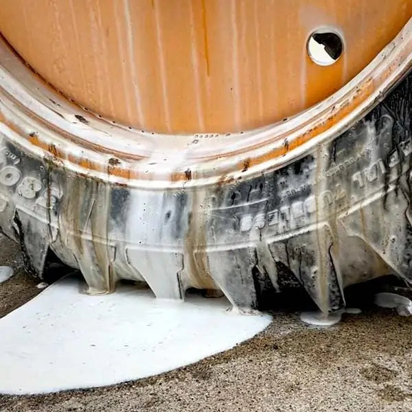 Combine rim and tire covered in All Purpose Degreaser.