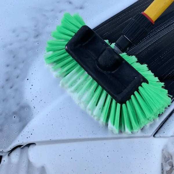 nylon brush head scrubbing soap on car with Mr. Longarm Pole