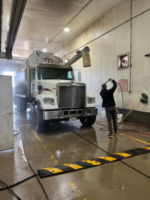 Feed Truck being cleaned at a Commercial Truck Wash using Image Wash Products-Professional Truck Wash Chemicals