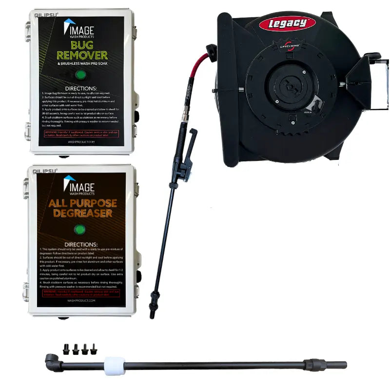 Automatic Bug Remover system by Image Wash Products. Ditch the pump sprayers and hand held bottles with triggers and upgrade to an easy-to-use automated system.