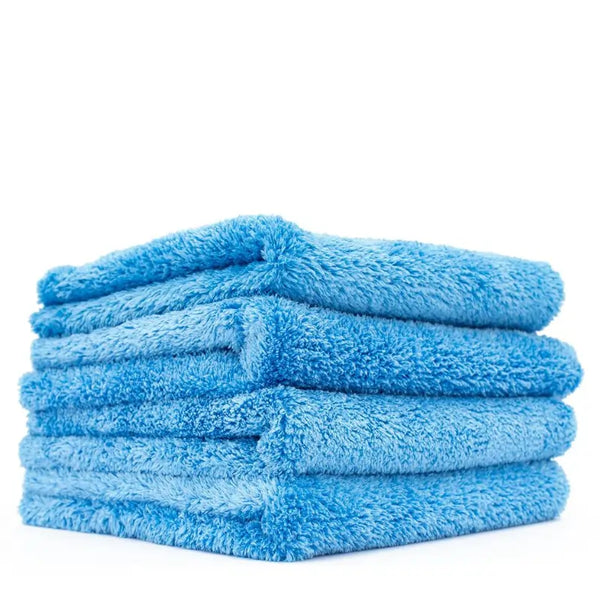 Stack of four eagle edgeless 500 microfiber detailing towels