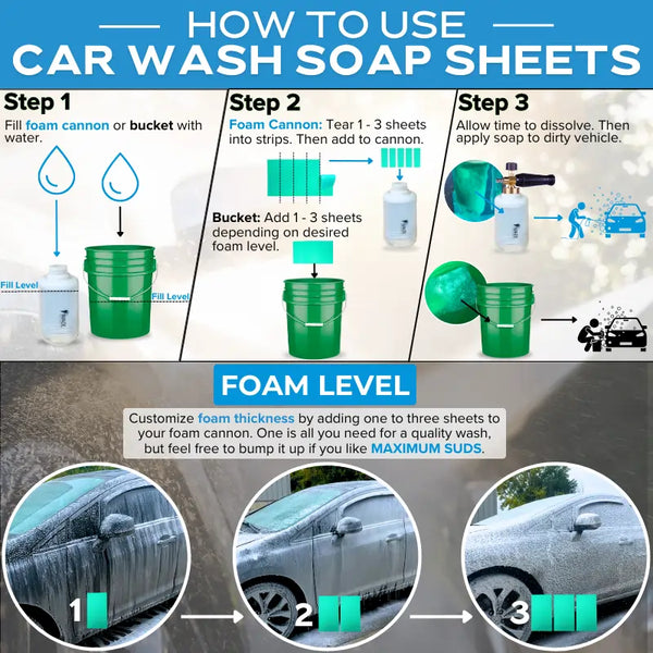 How to use car wash soap sheets