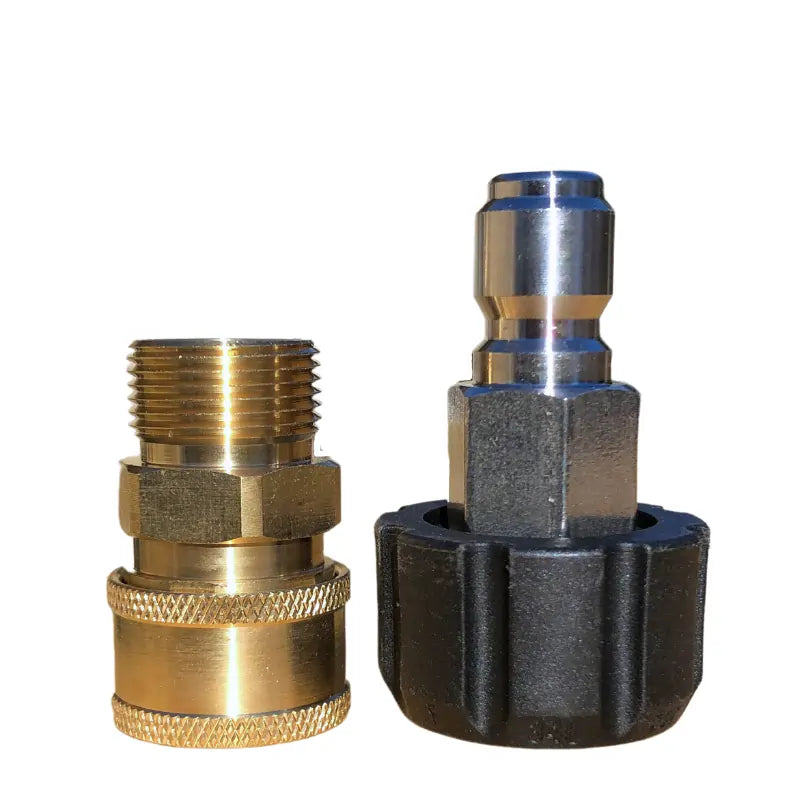 Brass Connector For Pressure Washers, M22 To 1/4 NPT Quick