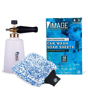 Car Wash Soap Sheet starter kit with pressure washer foam cannon.