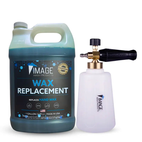 Wax Replacement gallon with a Image Wash Products snow foam cannon